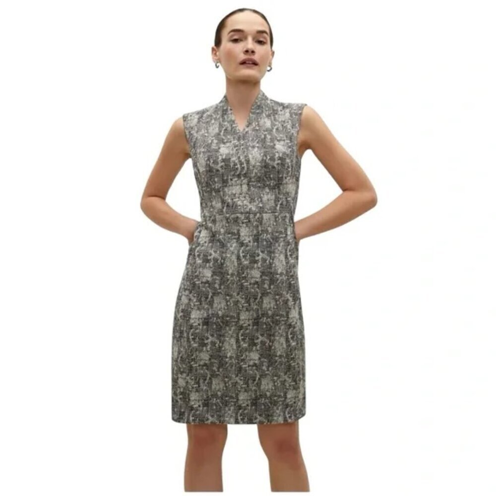 MM Lafleur The Aditi Dress in Crackle Black & White Women's Size 10 - Worn Once!
